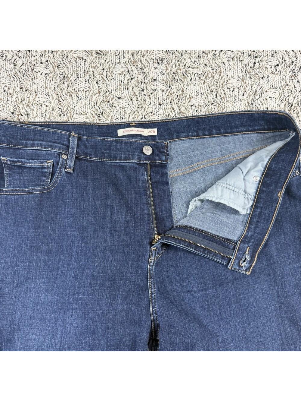 Levi's 721 High Rise Skinny Jeans - Blue - Womens size 20W -M- Used - Picture 8 of 9